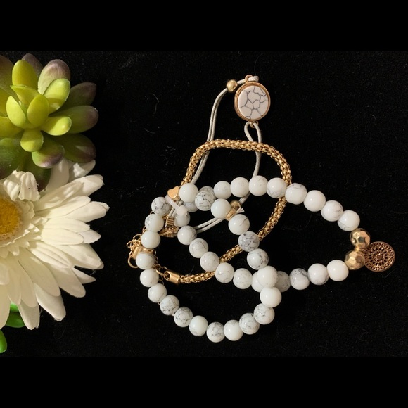 “Mina” Marble Look Boho Multi Layer Bracelet - Picture 3 of 4